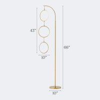 Nova 74 In. Antique Brass Industrial 3-Light LED Energy Efficient Floor Lamp with Built-In 3-Way Dimmer Function FL-NVA-BRS