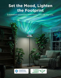RGBIC Ripple & Nebula Floor Lamp, Smart LED Corner Floor Light with Adjustable Projection Effects, App & Voice Control, Warm and Cool White Standing Lamp for Living Room, Bedroom, Gaming Room