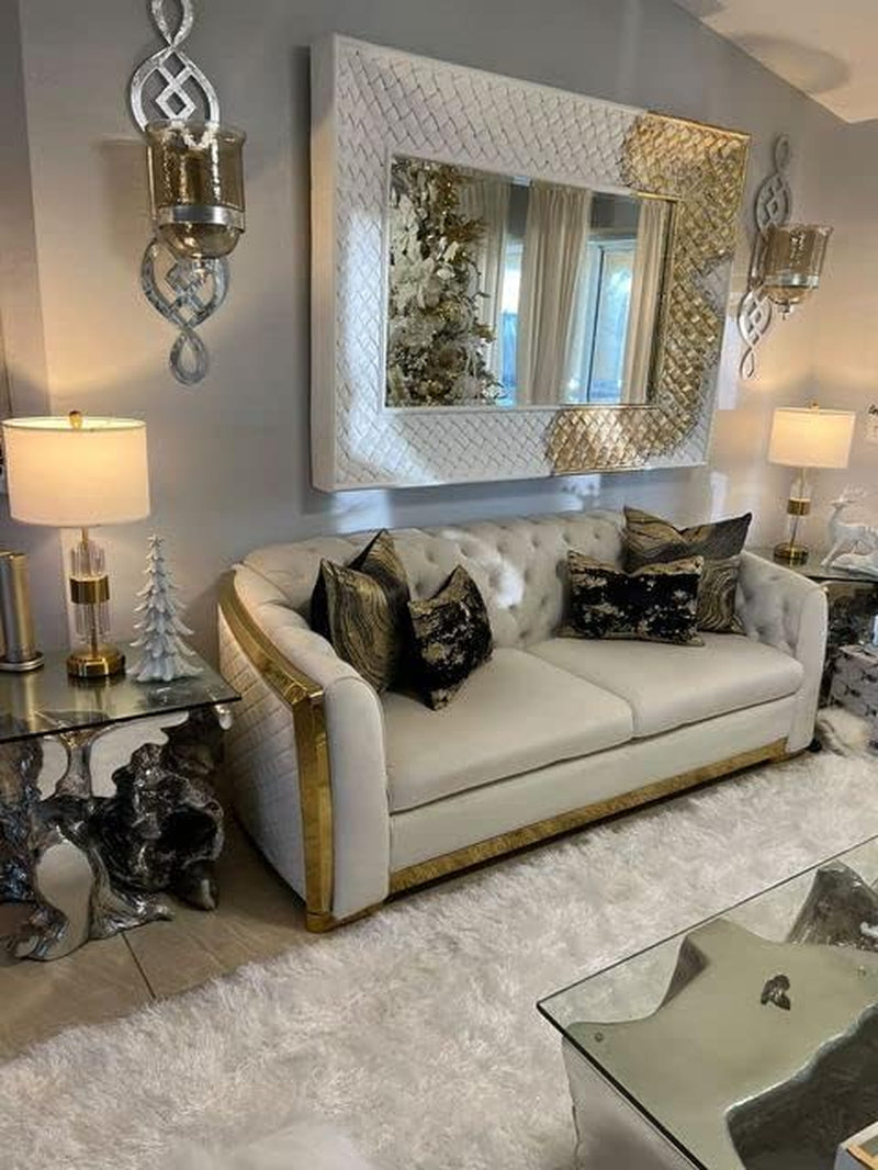 25.5" Table Lamp Set of 2 with USB A+C Ports, Gold Lamp for Living Room with Touch Control, Modern Bedside Nightstand Lamp White Lamp Shade Bedroom Home Office Decor (2700K LED Bulbs Included)