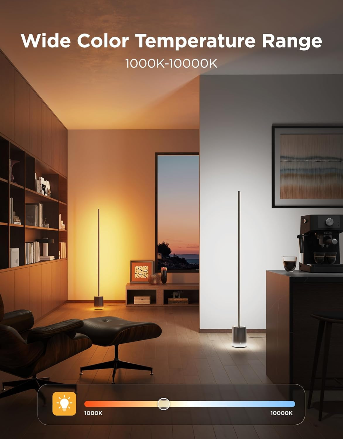 Floor Lamp 3 with Luminblend+ Technology, 2100Lm Standing Lamp, Work with Matter,1000K-10000K Modern Floor Lamps for Living Room, Bedroom, Office, Corner Lamp with Dynamic Scenes, Daysync