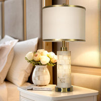 27" Alabaster Table Lamps Set of 2, Lamps for Living Room Bedroom,Bedside Lamps with Night Light,Nightstand Lamp with USB A+C Ports,Modern Table Lamp with Linen Shade (Bulbs Included)