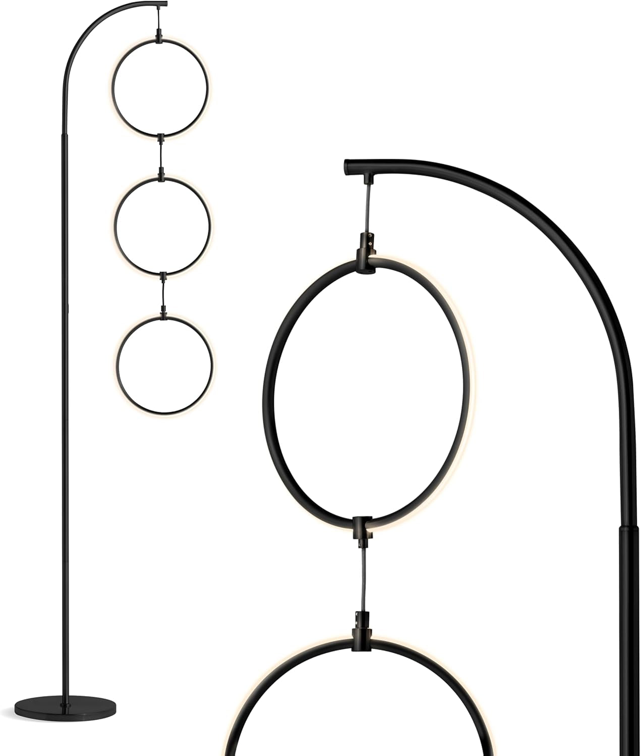 Nova 74 In. Antique Brass Industrial 3-Light LED Energy Efficient Floor Lamp with Built-In 3-Way Dimmer Function FL-NVA-BRS
