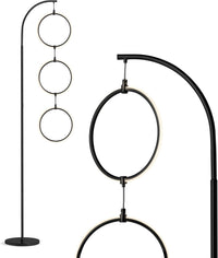 Nova 74 In. Antique Brass Industrial 3-Light LED Energy Efficient Floor Lamp with Built-In 3-Way Dimmer Function FL-NVA-BRS