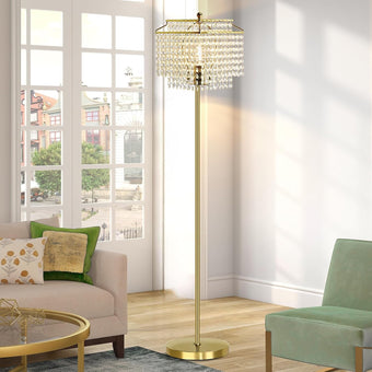 compare product Gold Crystal Floor Lamp, 64