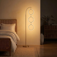Nova 74 In. Antique Brass Industrial 3-Light LED Energy Efficient Floor Lamp with Built-In 3-Way Dimmer Function FL-NVA-BRS