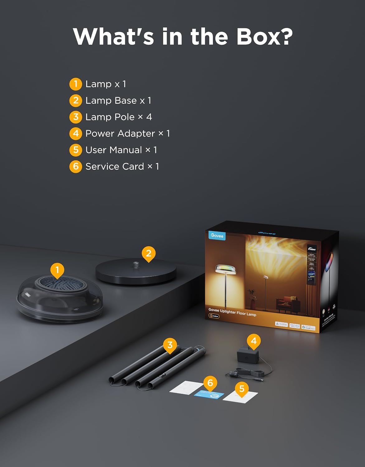 RGBIC Ripple & Nebula Floor Lamp, Smart LED Corner Floor Light with Adjustable Projection Effects, App & Voice Control, Warm and Cool White Standing Lamp for Living Room, Bedroom, Gaming Room
