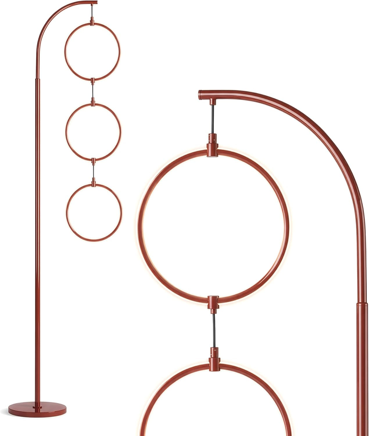 Nova 74 In. Antique Brass Industrial 3-Light LED Energy Efficient Floor Lamp with Built-In 3-Way Dimmer Function FL-NVA-BRS