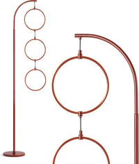 Nova 74 In. Antique Brass Industrial 3-Light LED Energy Efficient Floor Lamp with Built-In 3-Way Dimmer Function FL-NVA-BRS