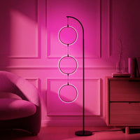 Nova 74 In. Antique Brass Industrial 3-Light LED Energy Efficient Floor Lamp with Built-In 3-Way Dimmer Function FL-NVA-BRS